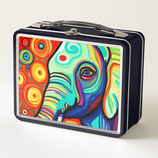 Eccentric Elephant Metal Lunch Box (Front)