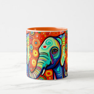 Eccentric Elephant Two-Tone Coffee Mug