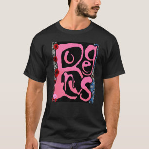 Eccentric Kooky Bong Bones Script Illustration T-Shirt