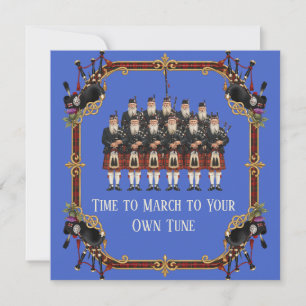 Eccentric White-Bearded Bagpipers Scottish Skirl Invitation