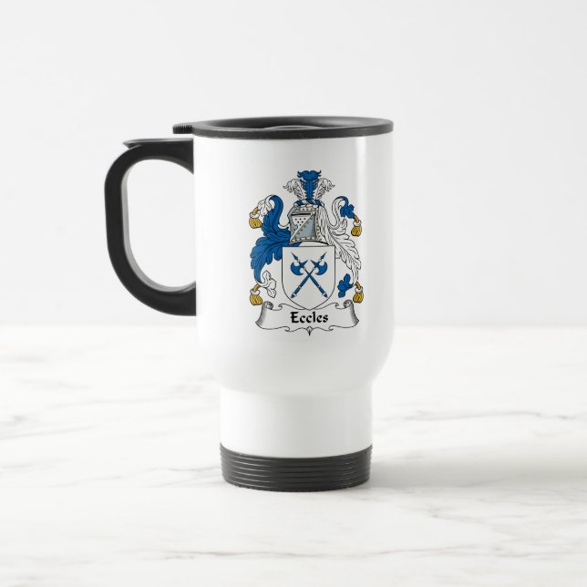 Eccles Family Crest Travel Mug (Left)