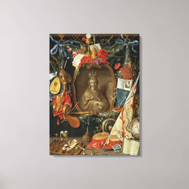 Ecclesia Surrounded by Symbols of Vanity Canvas Print (Front)