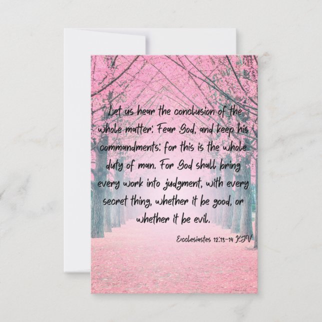 Ecclesiastes 12:13-14 KJV Bible Verse Pic Greeting Card (Front)