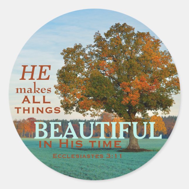 Ecclesiastes 3:11 All things beautiful Stickers (Front)