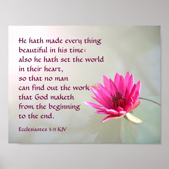 Ecclesiastes 3:11 Everything beautiful in His time Poster (Front)