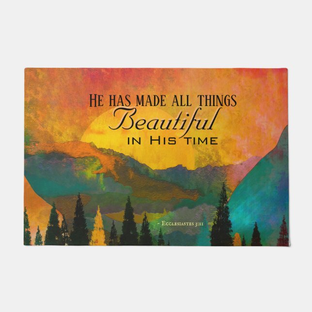 Ecclesiastes 3:11 He has made all things Beautiful Doormat (Front)