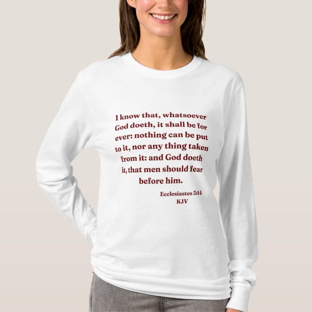 Ecclesiastes 3:14 Bible Verse Womens Long Sleeve T-Shirt (Front)