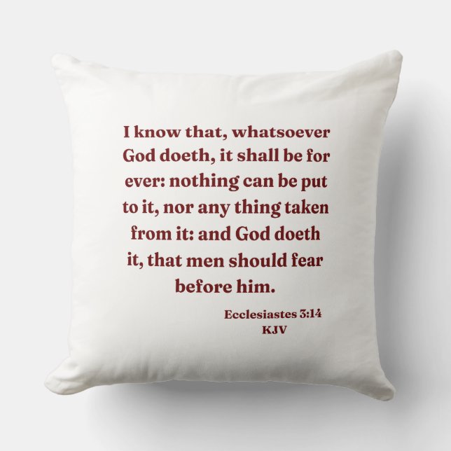 Ecclesiastes 3:14 KJV Bible Verse Cushion (Front)