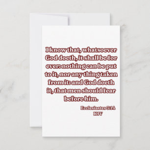Ecclesiastes 3:14 KJV Bible Verse Greeting Card