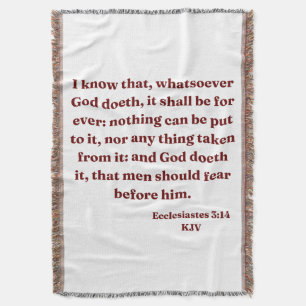 Ecclesiastes 3:14 KJV Bible Verse Throw Blanket