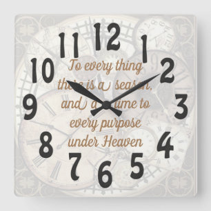 Ecclesiastes 3  square wall clock