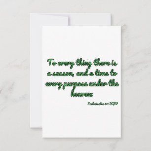 Ecclesiates 3:1 KJV Bible Verse Flat Greeting Card