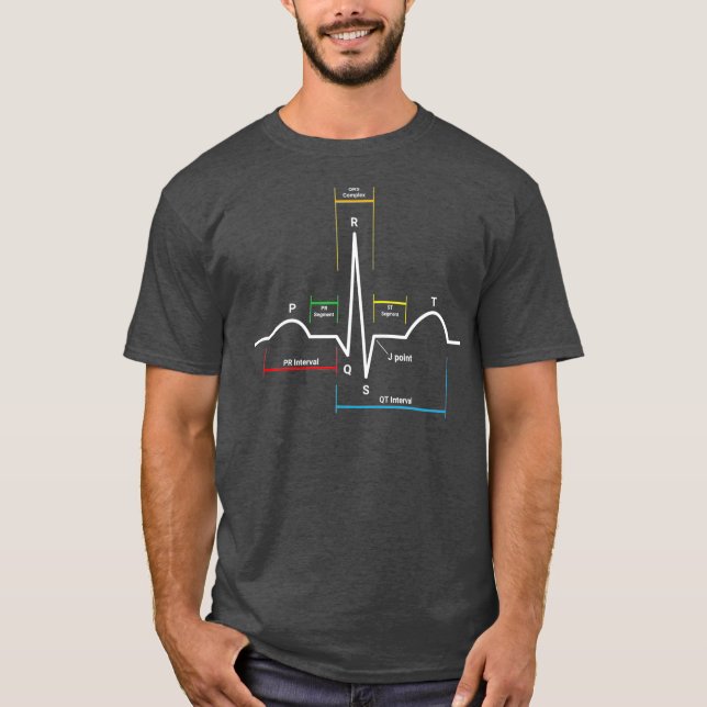 ECG  EKG Heartbeat T-Shirt (Front)