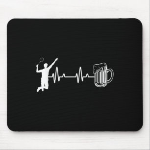 Ecg Heartbeat Badminton Player Shuttle Sports Smas Mouse Pad