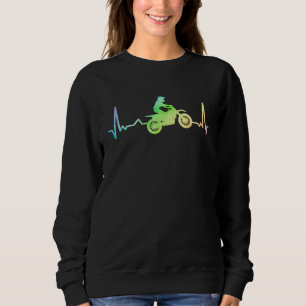 Ecg Heartbeat Dirt Biker Motorcycle Enduro Motocro Sweatshirt
