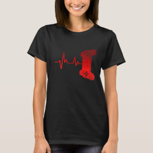 Ecg Heartbeat Gamer Console Video Gamer Computer N T-Shirt