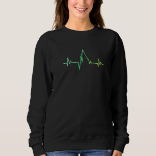 Ecg Heartbeat Graphic Bouldering Mountaineering Bo Sweatshirt