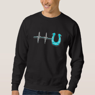 Ecg Heartbeat Graphic Horse Lover Equestrian Rider Sweatshirt