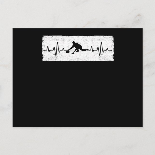 ECG pulse curling stone winter sports curler Postcard (Front)