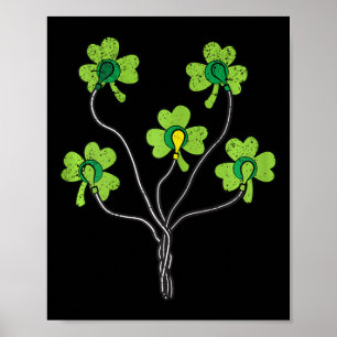 Ecg Shamrock St Patricks Day Funny Nurse Shamrock  Poster