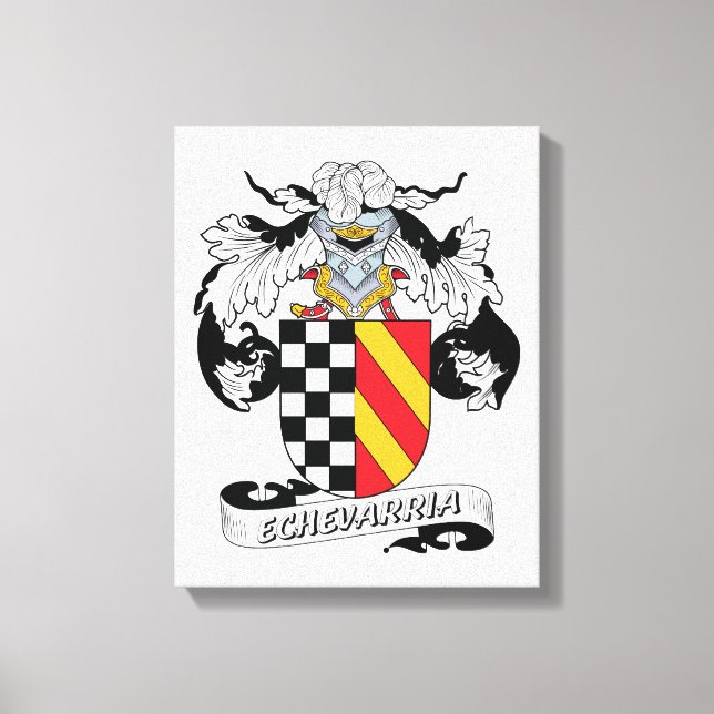 Echevarria Family Crest Canvas Print (Front)
