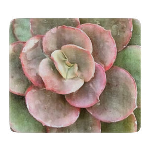 Echeveria Cactus Succulent Acrylic Painting Cutting Board