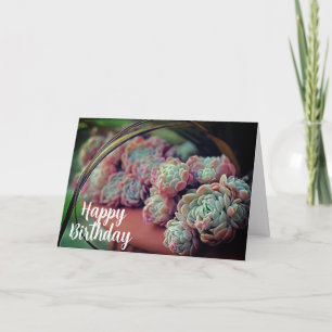 Echeveria Rose Succulent Potted Plant Birthday Card