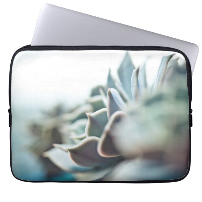 Echeveria succulent laptop sleeve (Front)