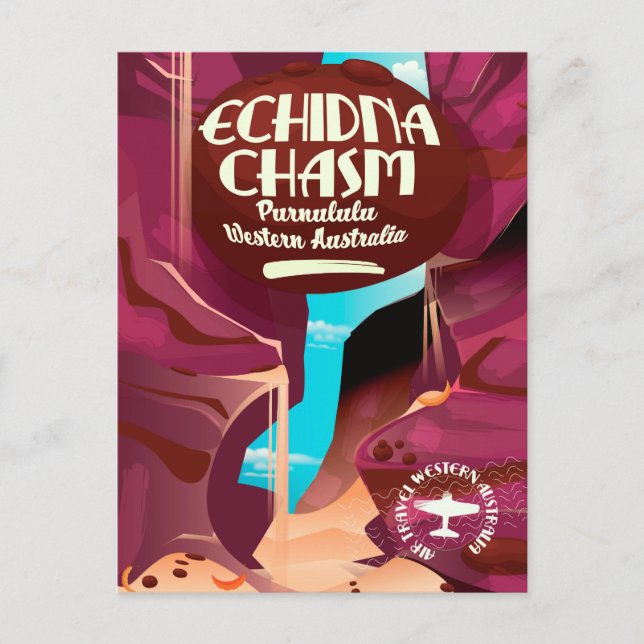 Echidna Chasm cartoon travel poster Postcard (Front)