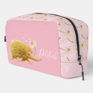 Echidna cute whimsy animal art personalised dopp kit