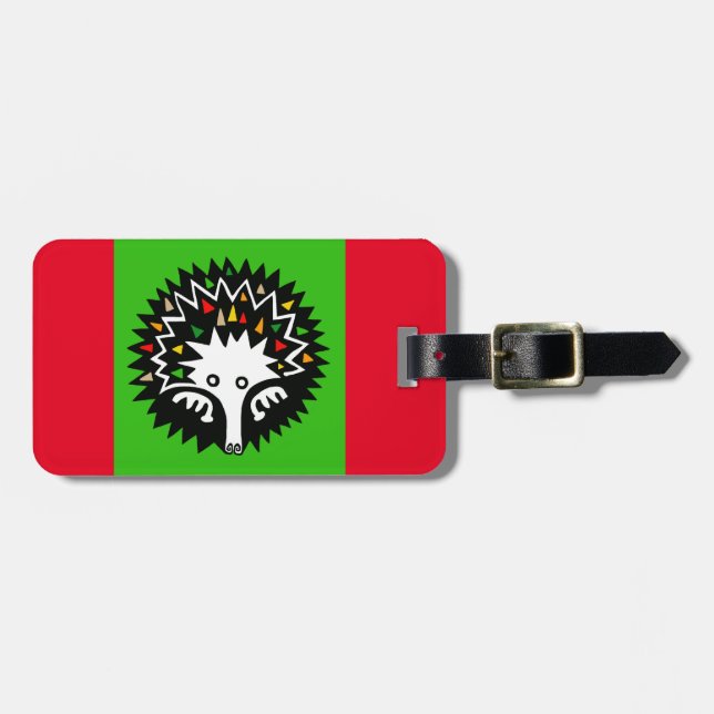 ECHIDNA -Monotreme - Nature  - Red & green Luggage Tag (Front Horizontal)
