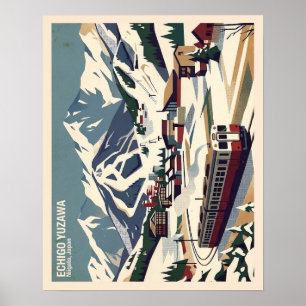 Echigo Yuzawa 越後湯沢 Niigata 新潟 - Art Print ポスター