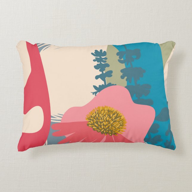 Echinacea Abstract Artistic Modern Colour Blocks   Decorative Cushion (Front)