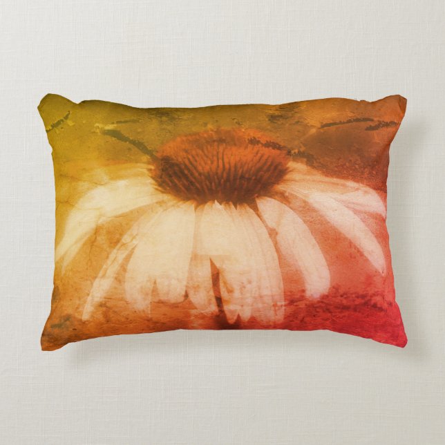 Echinacea Coneflower Daisy Abstract  Decorative Cushion (Front)