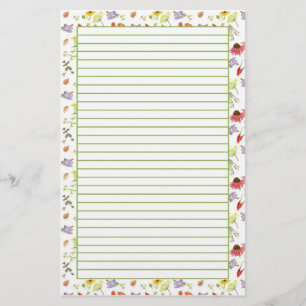 Echinacea Garlic Medicinal Herbs Lined Stationery