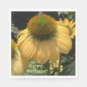 Echinacea Happy Birthday Napkin
