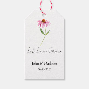 Echinacea Let love grow wedding seed Gift Tags