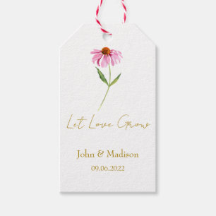 Echinacea Let love grow wedding seed Gift Tags