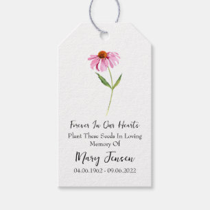 Echinacea Seed Packet Memorial Funeral Gift Tags