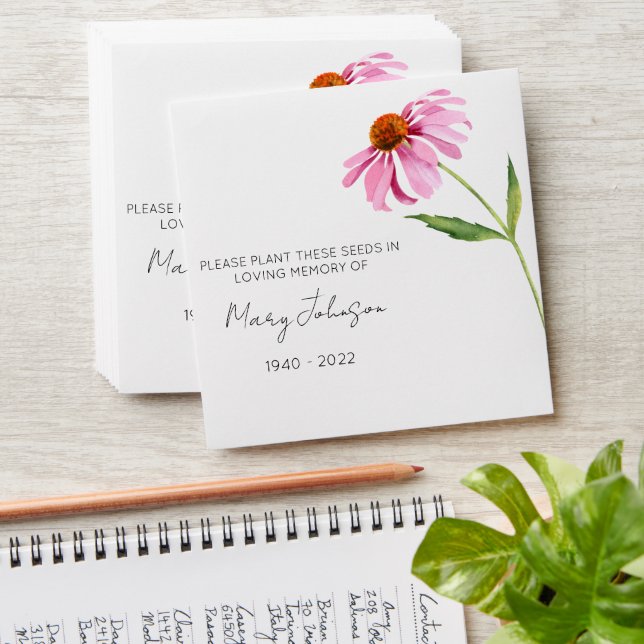 Echinacea | Simple Memorial Seed Envelope (Stacked)