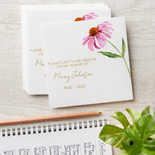 Echinacea Simple Memorial Seed Envelope