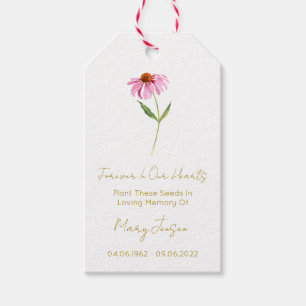 Echinacea Simple Seed Packet Funeral Gift Tags