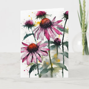 Echinacea - Watercolor flowers Card