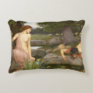 Echo and Narcissus by John William Waterhouse Decorative Cushion