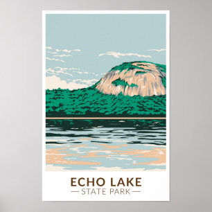 Echo Lake State Park New Hampshire Vintage Poster