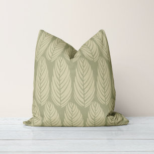 Echo Leaves Sage Green Pale Olive Cushion
