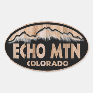 Echo Mountain Colorado wooden sign oval stickers