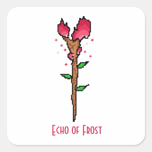 Echo of Frost Wizard Staff Fantasy Square Sticker (Front)