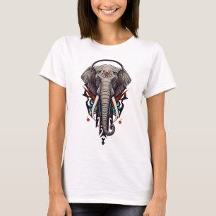 Echo of Giants – Abstract Elephant in Sound T-Shirt