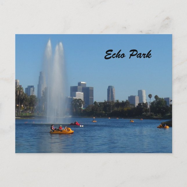 Echo Park Lake -Los Angeles Postcard (Front)